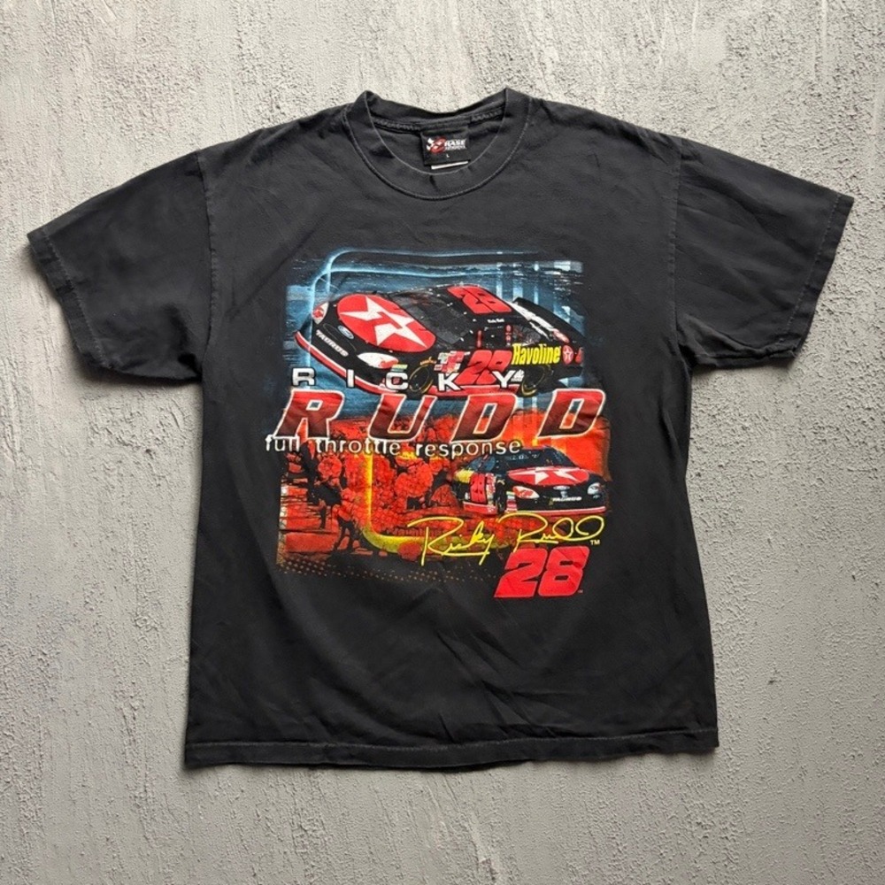 Vintage Ricky Rudd Nascar Shirt Large Black 2000s NASCAR Racing Chase Authentics
